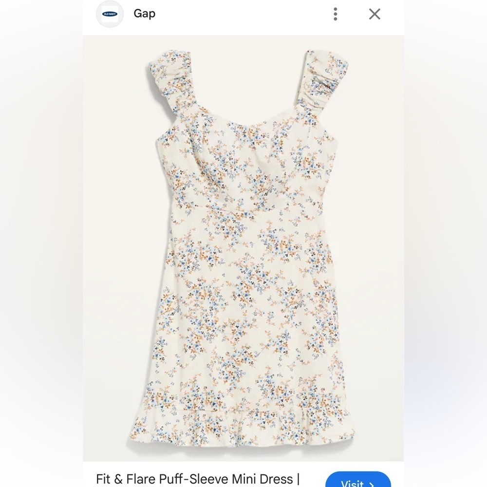 Old Navy Cream Floral Mini Dress